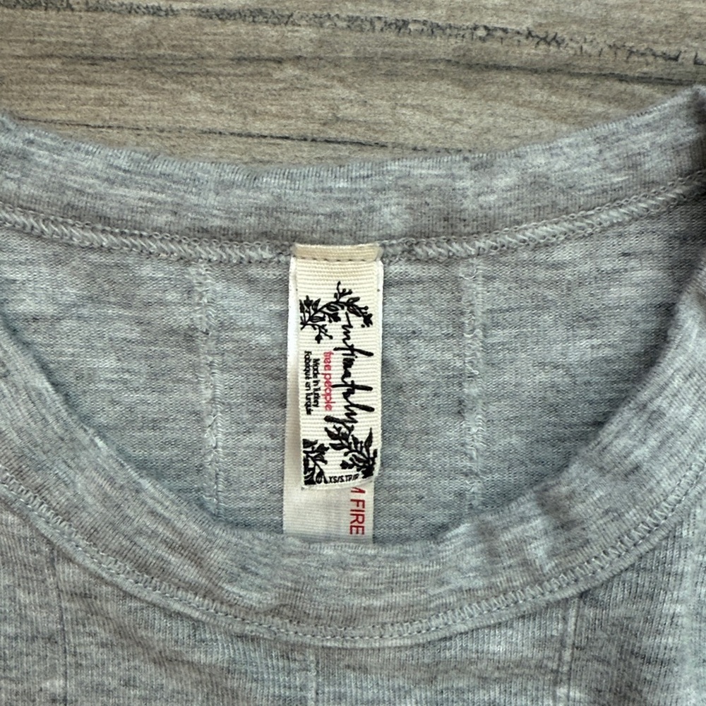 Free People Light Heather Gray Ribbed Crew Tank
